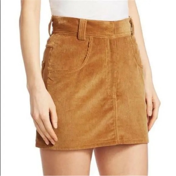 RE/DONE‎ Camel High Ride 90s Western Corduroy Mini Skirt Size 28 - Picture 1 of 6